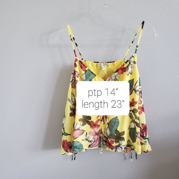 NWT GUESS Sarali yellow off the shoulder floral top - Picture 7 of 8